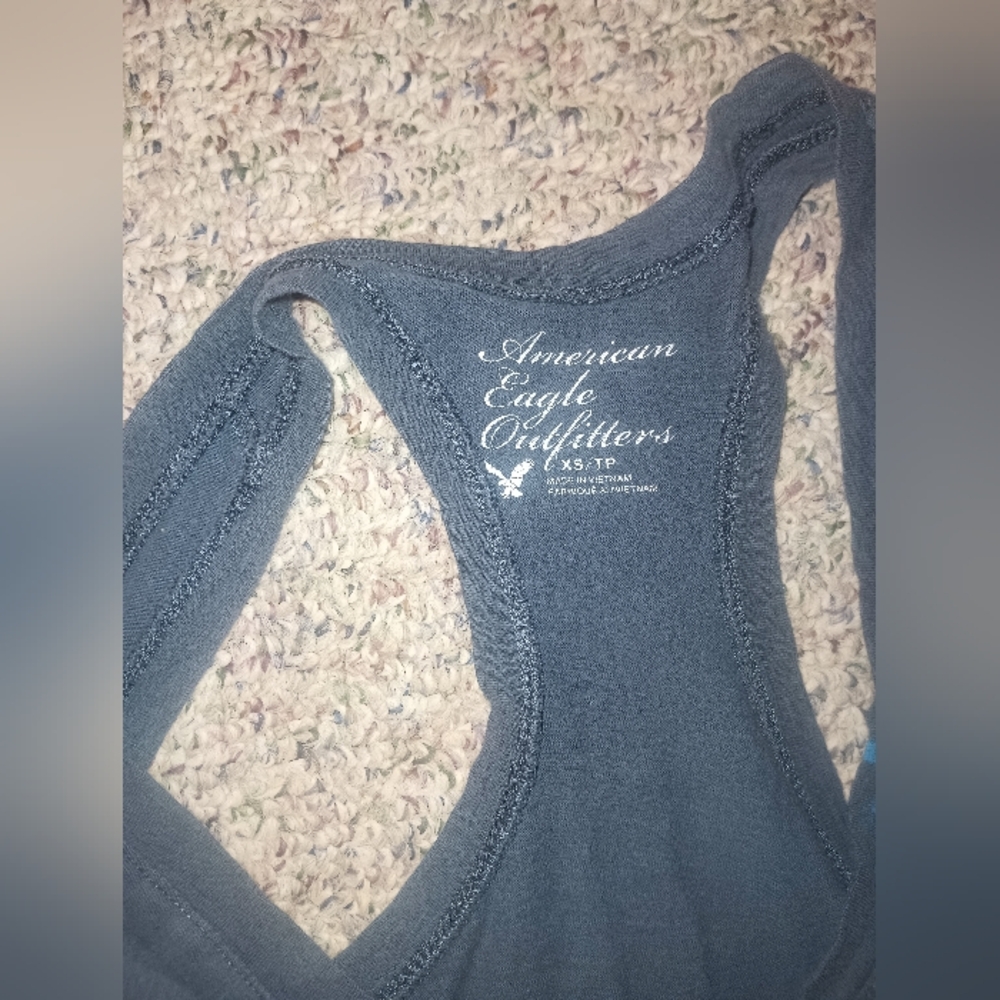 American Eagle Outfitters Women's Gray Butterfly Tank Top - Picture 2 of 5